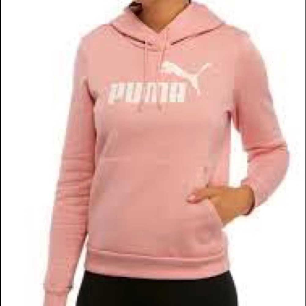 Puma Pink Logo Pullover Hoodie